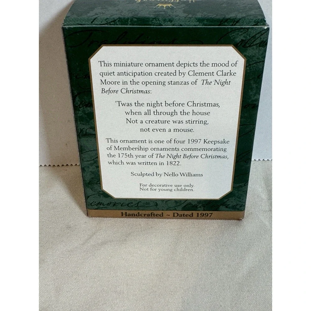 1997 Hallmark Keepsake Miniature Mini Christmas Ornament Ready For Santa Members